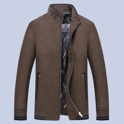Men's Thick Slim Fit Jacket with Stand Collar