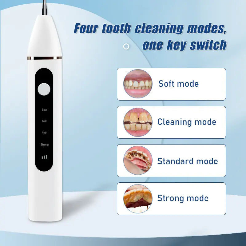 Ultrasonic Teeth Cleaner Kit with LED Light and 4 Heads