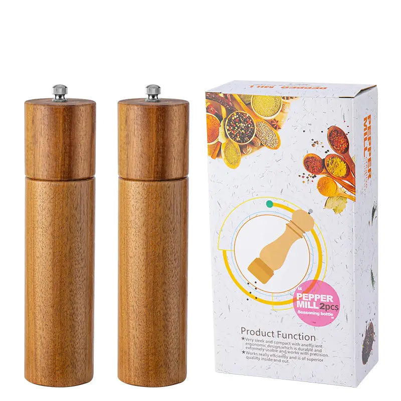 Manual Acacia Flower Pepper Grinder Seasoning Bottle