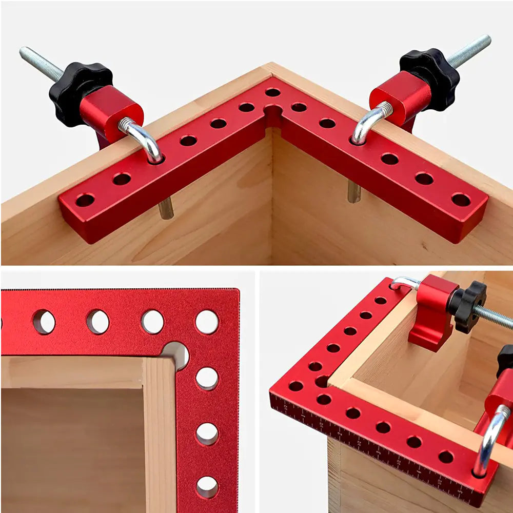 Woodworking Right Angle Clamp with Aluminum Height Gauge