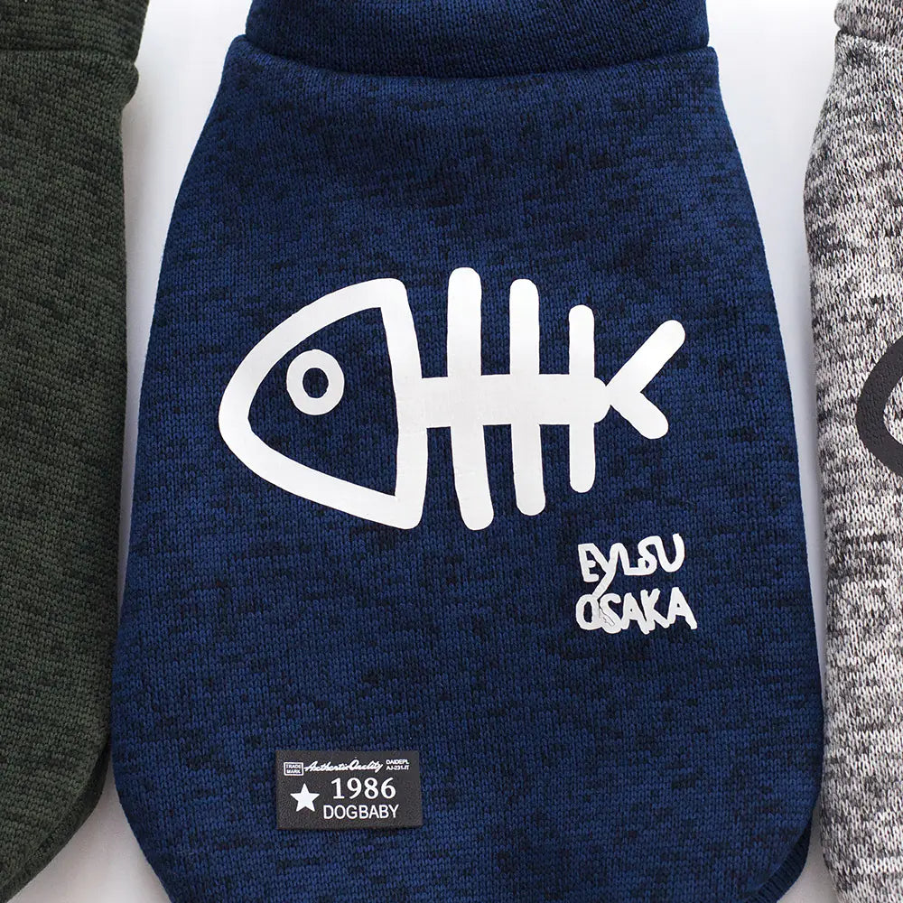Fishbone Pattern Warm Sweater for Small Dogs