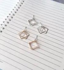 Geometric Hollow Square Earrings - Vintage Minimalist Style