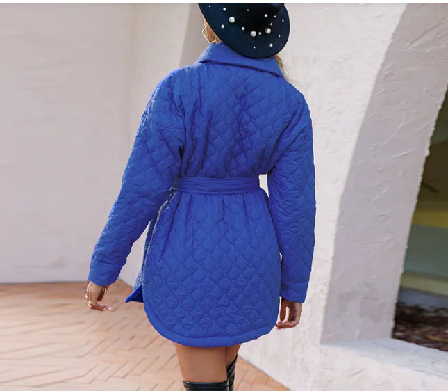 Women's Padded Cotton Jacket with Single-Breasted Design