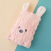 Cute Rabbit Microfiber Hair Dry Cap for Kids & Women