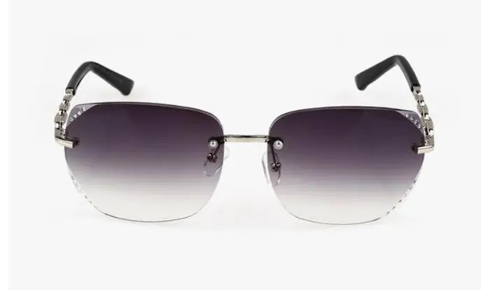 Trendy Fashionable Rimless Sunglasses with Diamonds