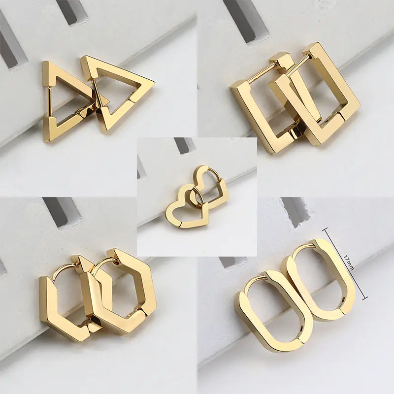 Geometric Titanium Steel Women's Earrings for Daily Wear