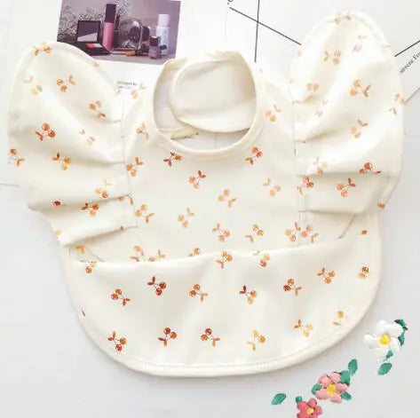 Baby Meal Pocket Waterproof Bib with Angel Wing Design