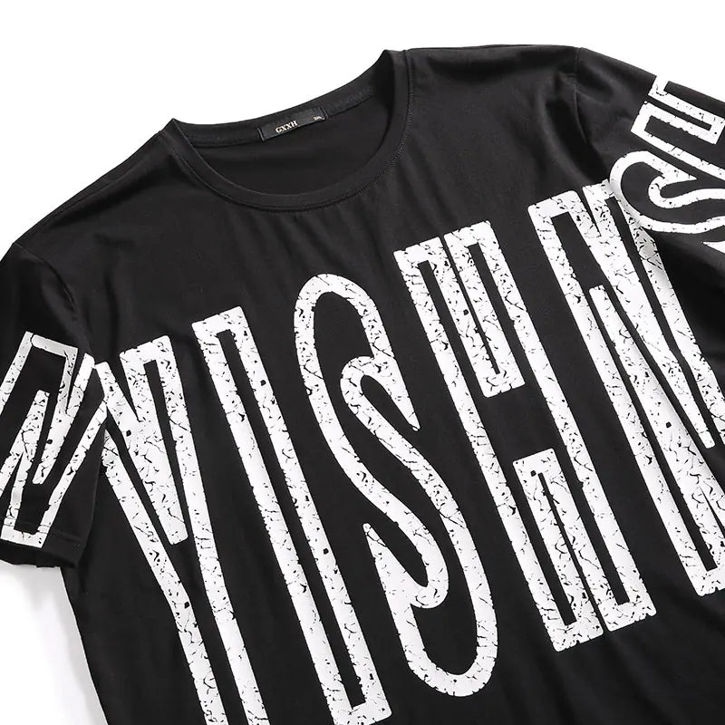 Plus Size Men's Loose Fit Round Neck Graphic Tee