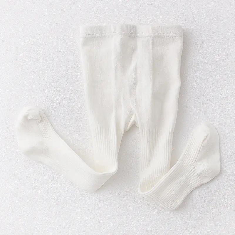 Cotton Children's Leggings with Thin Vertical Stripes