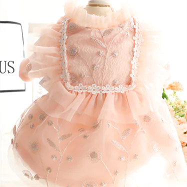 Embroidered Cotton Winter Skirt for Cat Princess