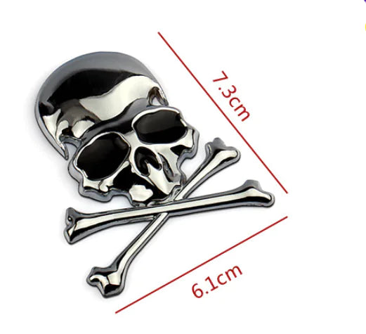 Metal Skull Car Decal for Unique Vehicle Styling