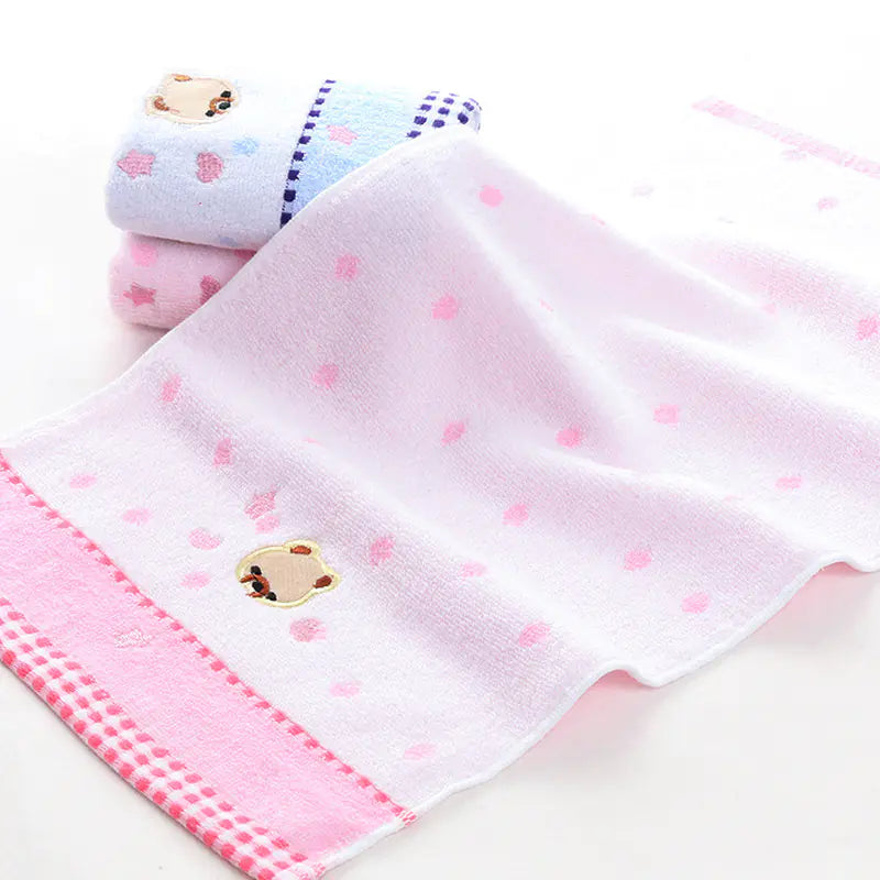 High Quality Cotton Baby Cartoon Bear Towel 25x50cm