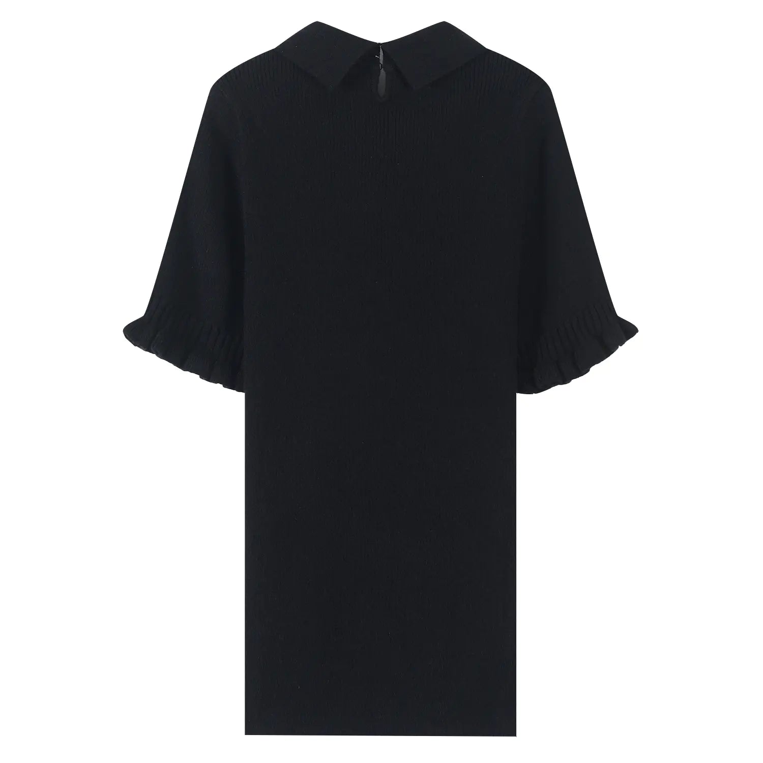 French Elegant Women's Knit Top with Tie and Lace Details