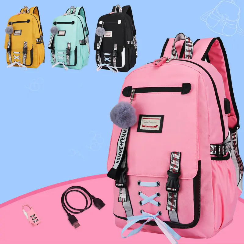 USB Charging Anti-Theft Backpack for Students