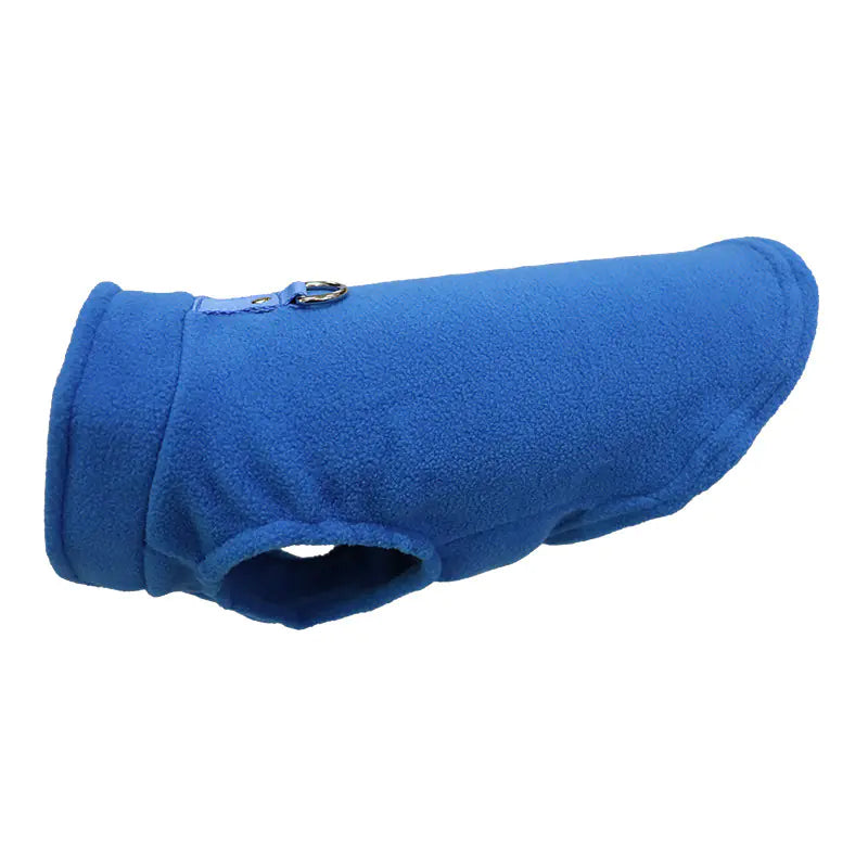 Thick Solid Color Dog Clothes with Strap and Fleece