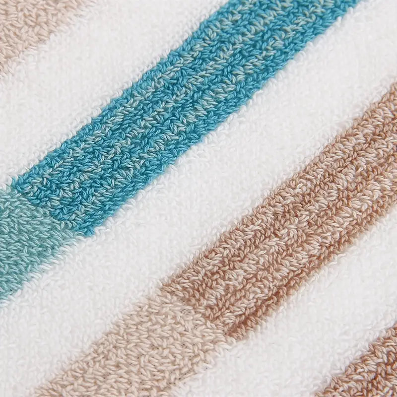 Thick Cotton Geometric Striped Face Wash Towel (1pc)