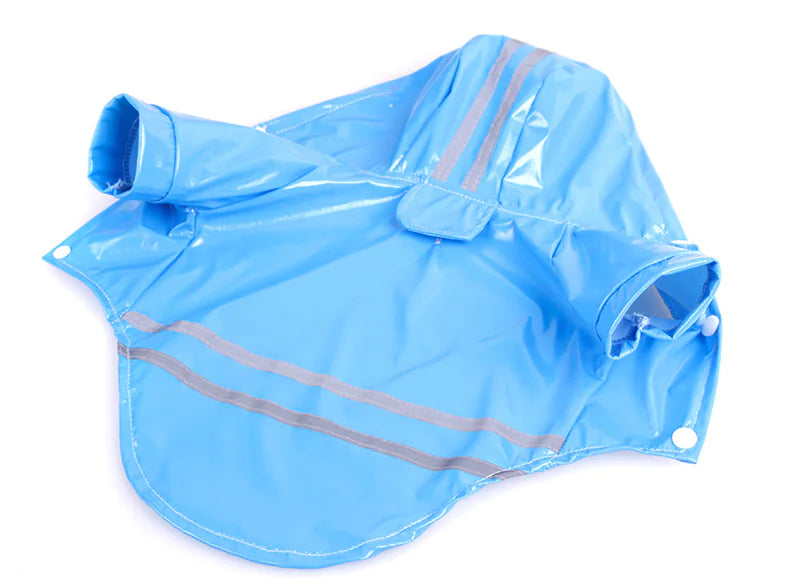 Reflective Dog Hooded Windproof Raincoat in PU