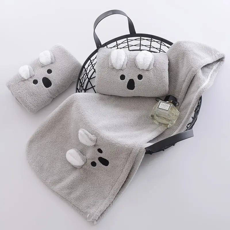 Cartoon Rabbit Ear Dry Hat - Coral Velvet Hair Towel