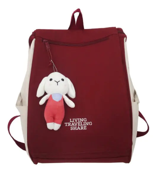 Color-Block Large Capacity Backpack for Students