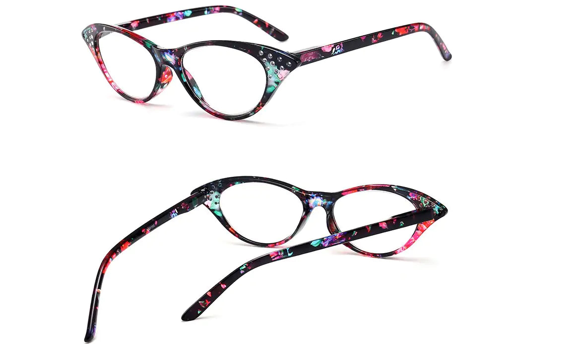 Vintage Cat Eye Diamond Reading Glasses for Women