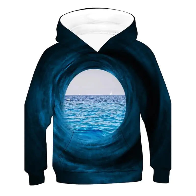 3D Vision Digital Printed Hoodie for Kids