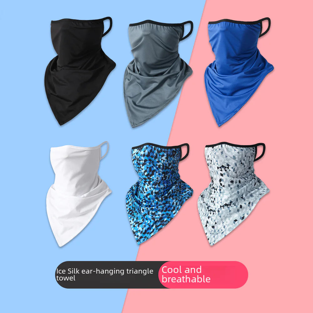 Summer Ice Silk Triangular Scarf Mask for Outdoor Cycling