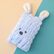 Cute Rabbit Microfiber Hair Dry Cap for Kids & Women