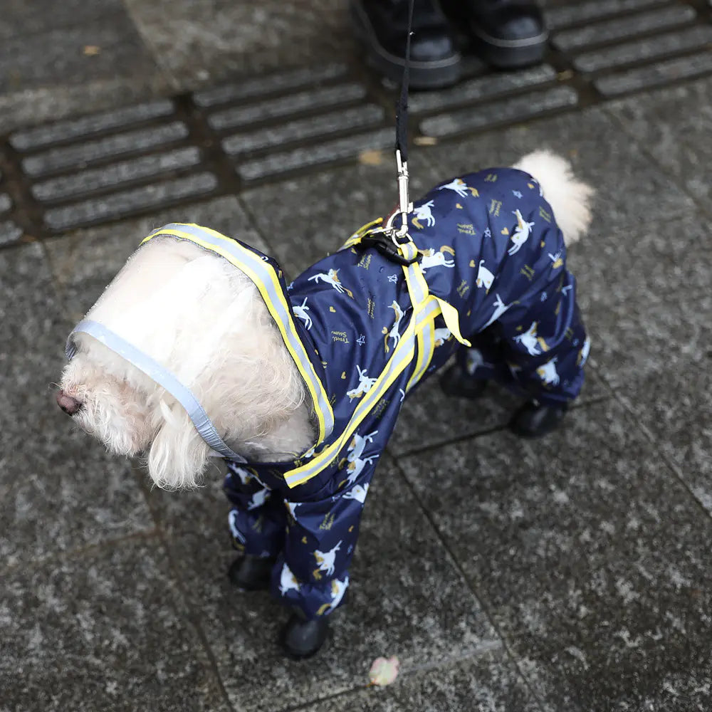 Waterproof Dog Raincoat with Teddy Bag Belly