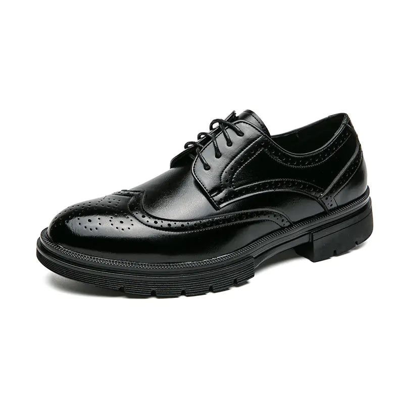 Men's Leather Brogue Formal Shoes for Spring & Autumn