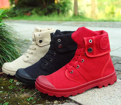 Men's High-Top Casual Canvas Shoes for Outdoor Sports