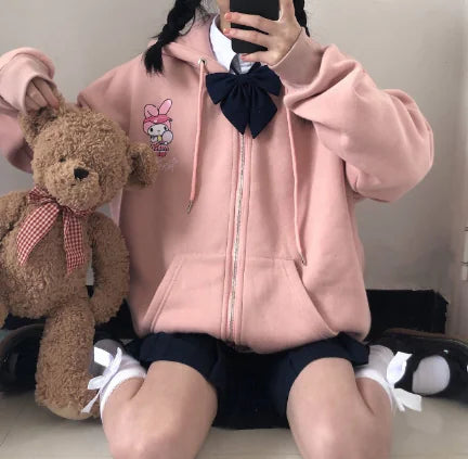 Hooded Long-Sleeved Cardigan Sweater for Women