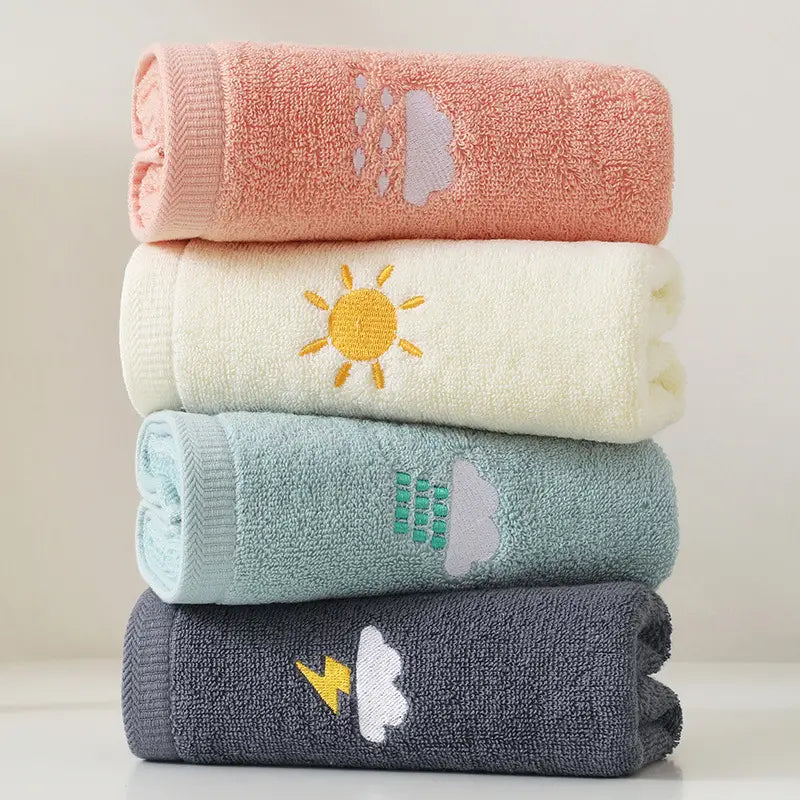 Kids Cotton Bath Towel 70x140cm with Embroidery Design