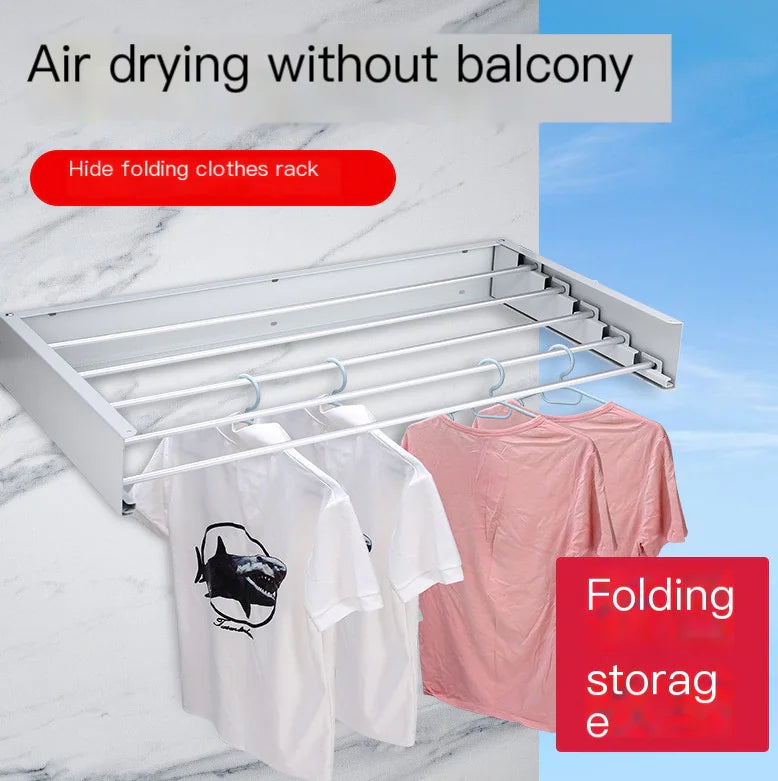 Metal Foldable Hidden Balcony Clothes Drying Rack