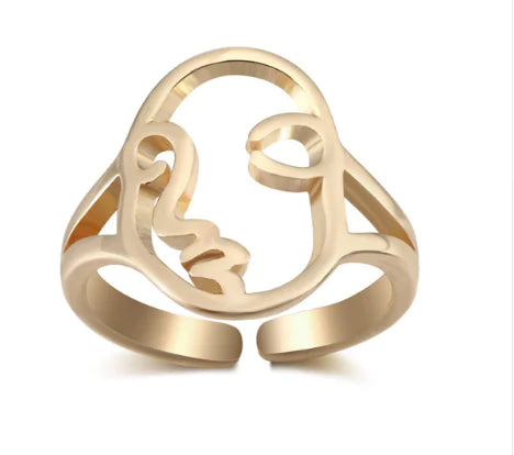 Abstract Face Ring - Unique Design Jewelry Piece