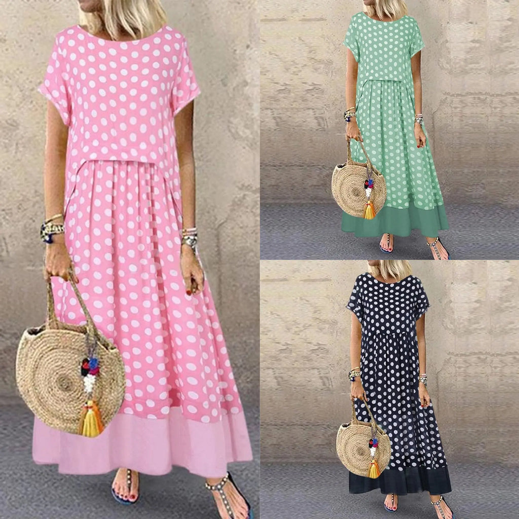 2019 Women's Summer Polka Dot Dress Two-Piece Set