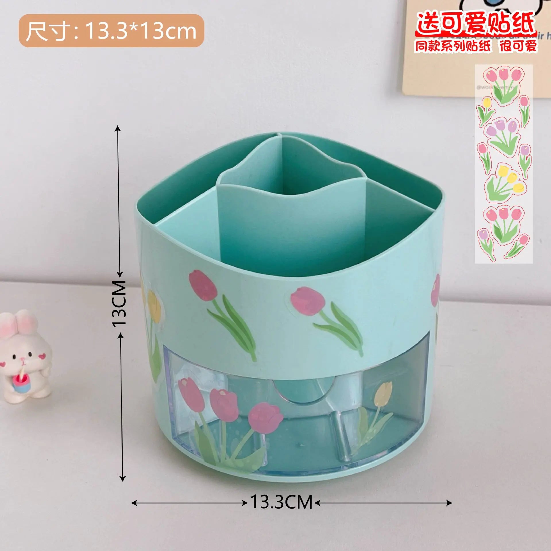 Large Capacity Rotating Pen Holder for Desk Organizer