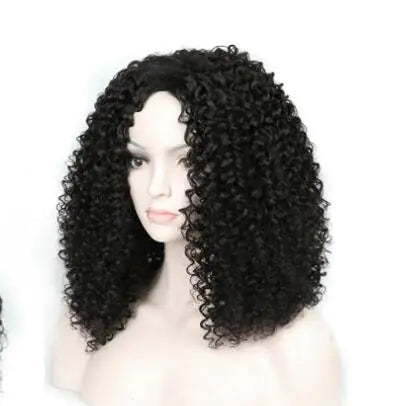 Wig with Short Curly Afro Hairstyle