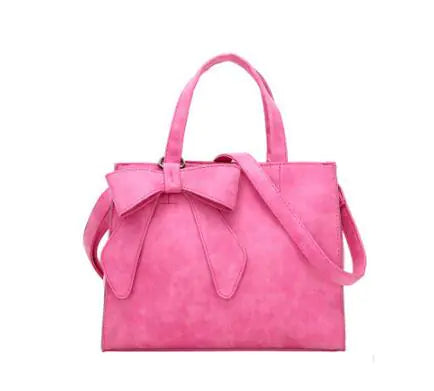 Fashion Bow Design Suede Shoulder Crossbody Bag