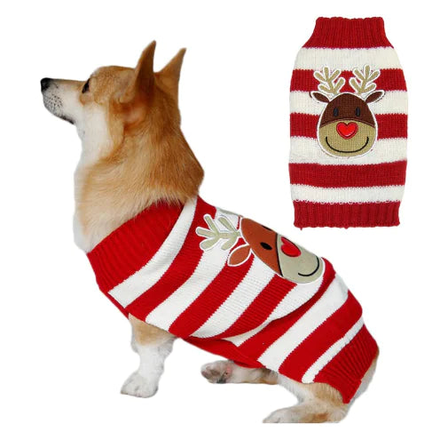 Christmas Pompom Dog Clothes for Small Pets
