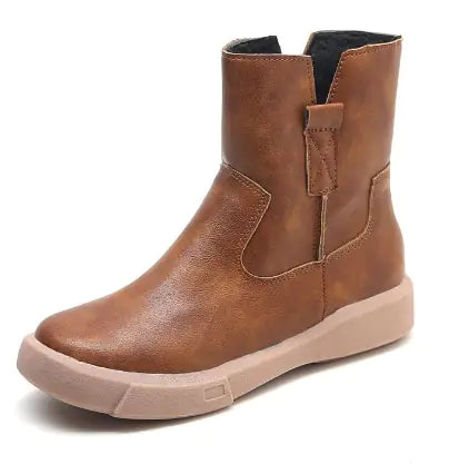 "British Vintage Mid-Calf Boots"