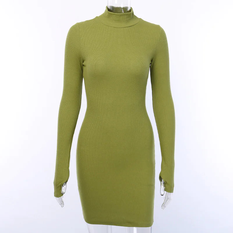 Autumn/Winter Long Sleeve High Neck Dress (Cross-Border)
