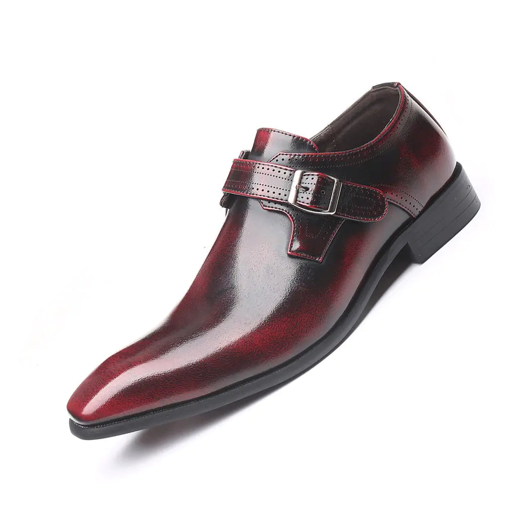 Men's Leather Business Casual Non-Slip Square Toe Shoes