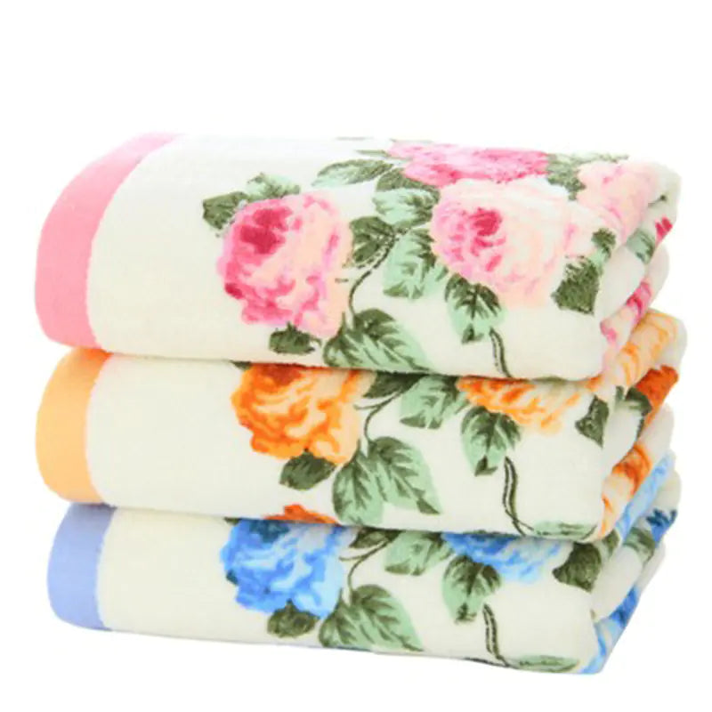 Soft Peony Printed Quick-Drying Bath and Face Towel