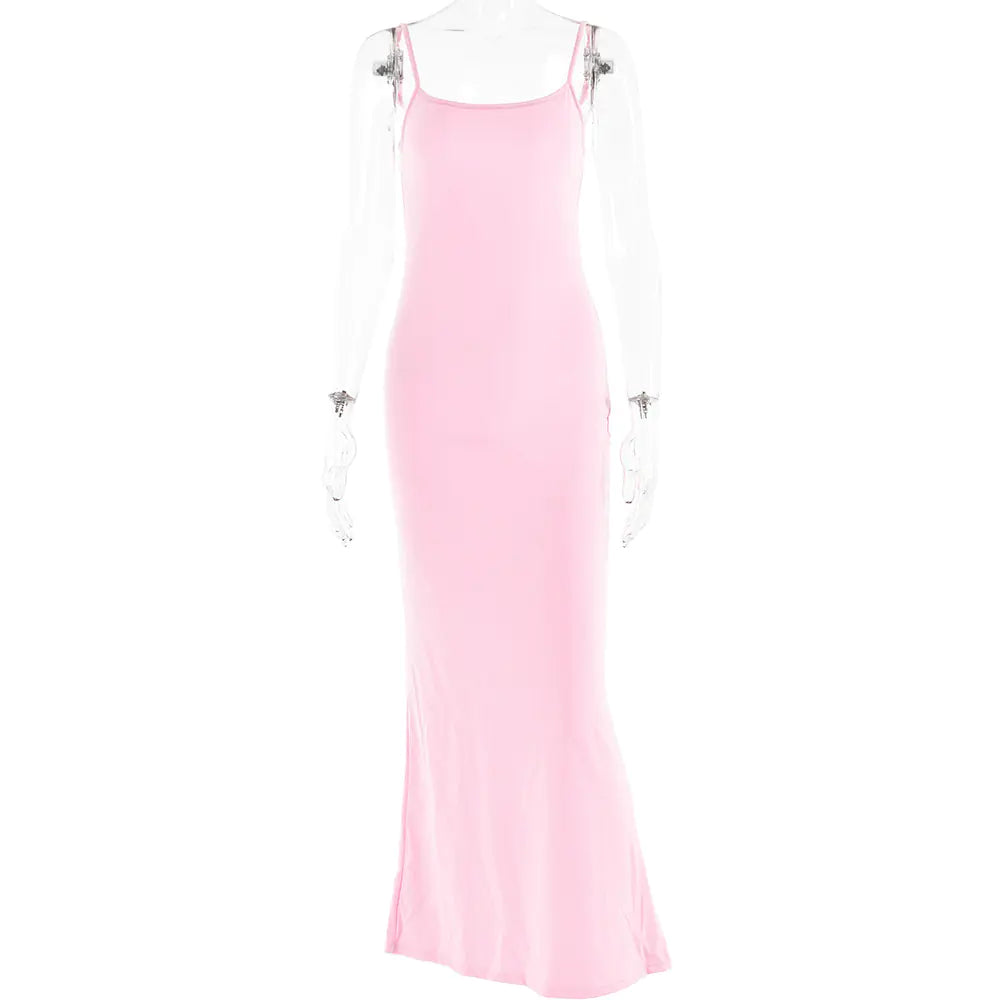 Slim-fitting Patchwork Camisole Dress for Women