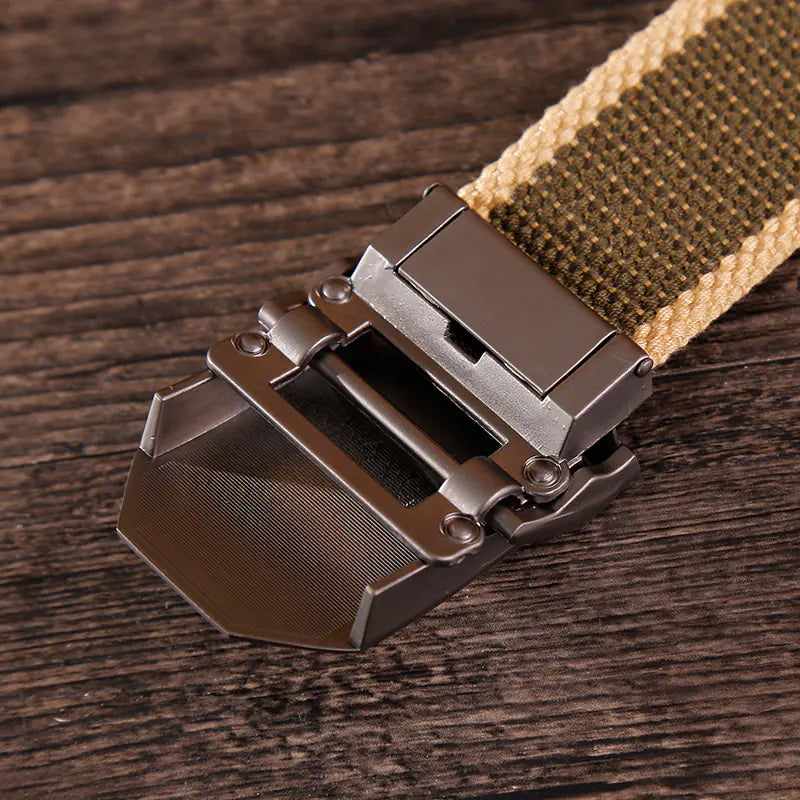 Men's Custom Thick Canvas Tactical Belt for Outdoors