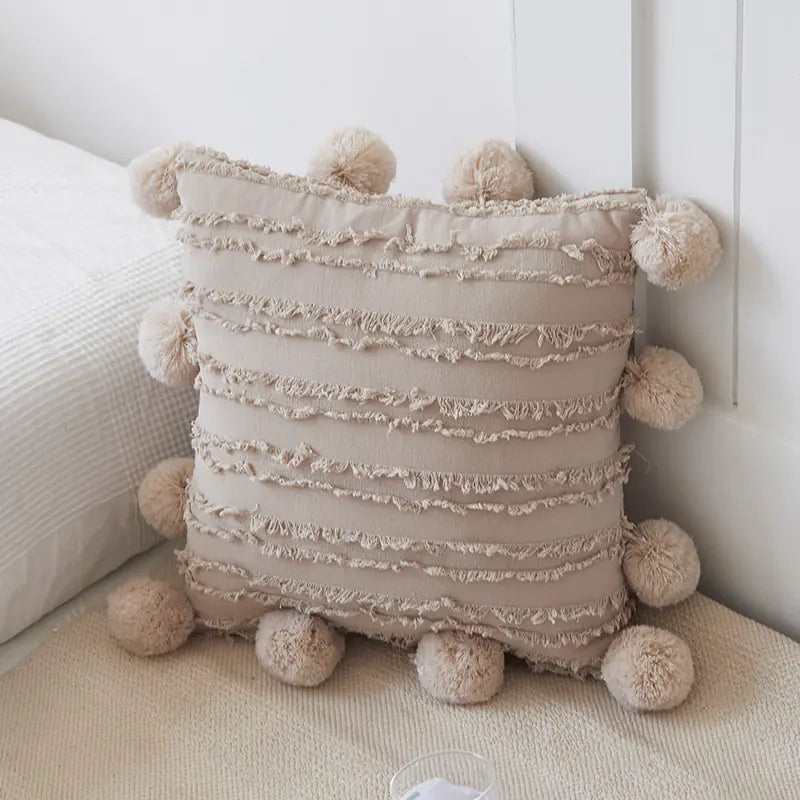 Nordic Cotton Linen Plush Decorative Throw Pillow