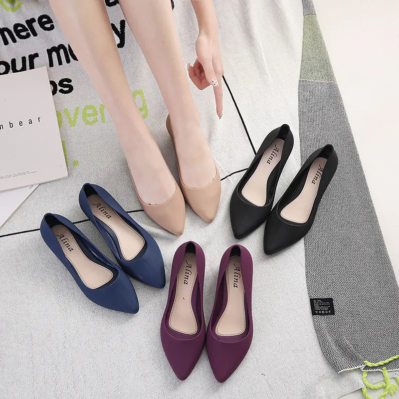 Pointed Toe Wedge Work Shoes with Soft Sole