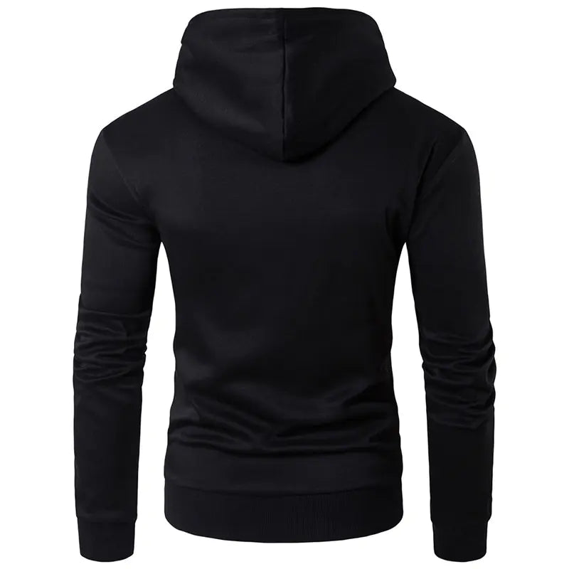 Men's Spring Autumn Hooded Jacket with Faux Leather