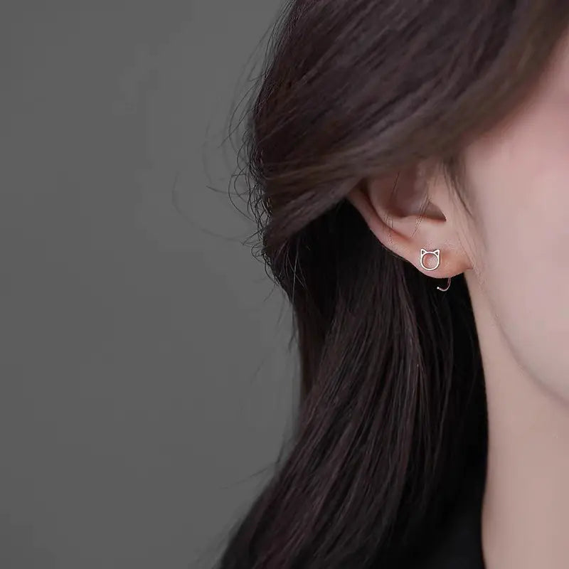 Hollow Cat Ear Hook Earrings for Sleep and Comfort