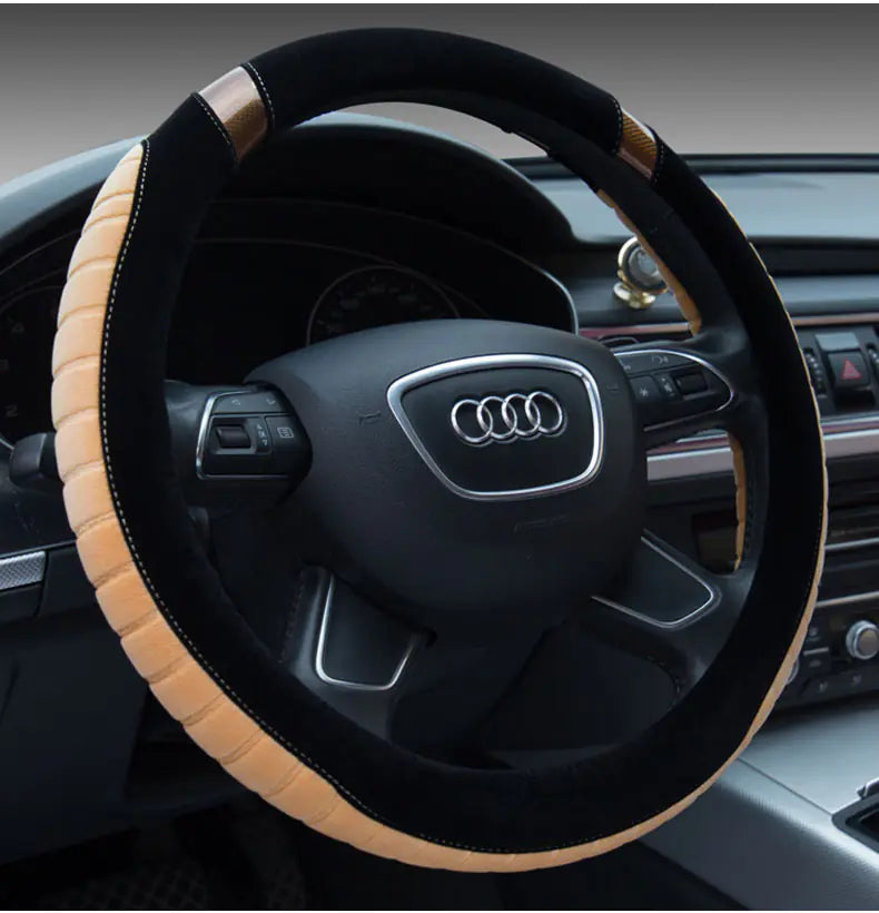 Short Plush Winter Steering Wheel Cover for Cars
